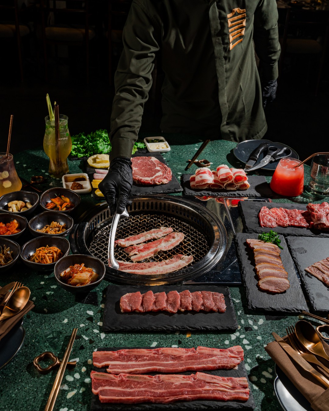 Korean BBQ tableside grilling at SOL Dhaka